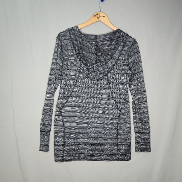 Champion Ladies Gray Striped Long Sleeve Hoodie Size S - Picture 4 of 8